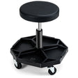 330 LBS Capacity Pneumatic Rolling Mechanic Stool with Padded Seat-Black