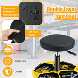 330 LBS Capacity Pneumatic Rolling Mechanic Stool with Padded Seat-Yellow