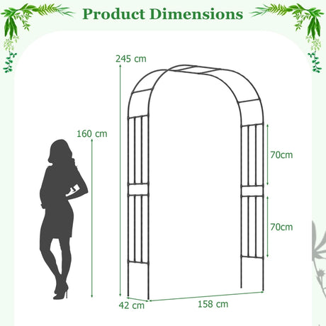 Garden Arch Trellis Grape Vine Flower Support Rack for Lawn Patio
