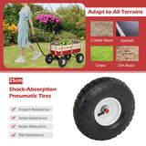 Garden Cart with Wood Railing for Farm Garden Orchard Camping