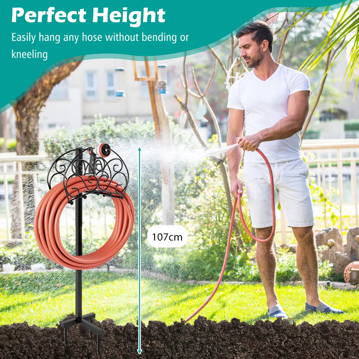 Detachable Freestanding Hose Holder for Outdoor Yard Garden Lawn