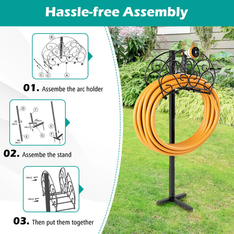 Detachable Freestanding Hose Holder for Outdoor Yard Garden Lawn