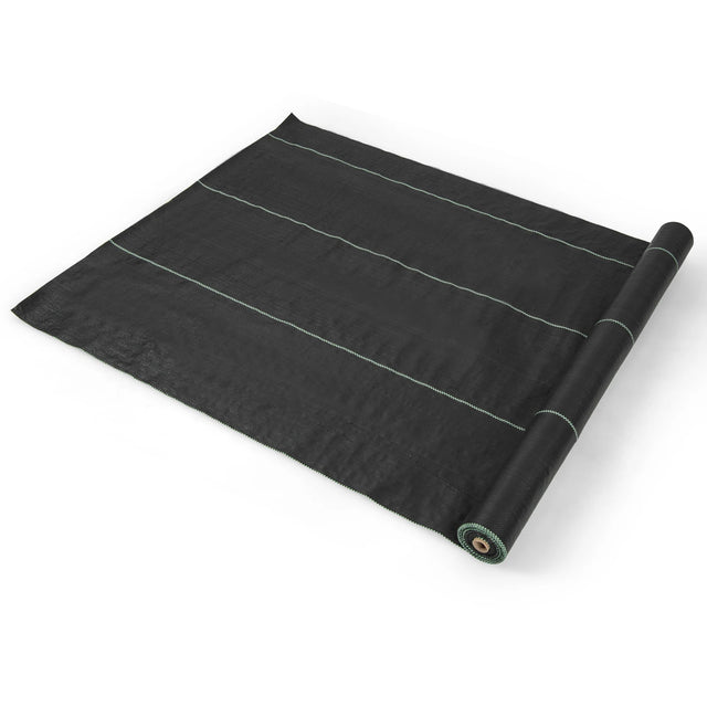 Garden Weed Barrier Fabric PP Weed Control Fabric with Guide Line-2.1 Oz 2 x 25 m