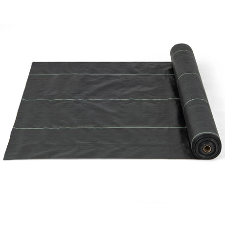 Garden Weed Barrier Fabric PP Weed Control Fabric with Guide Line-3.5 Oz 2 x 25 m