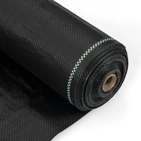 Garden Weed Barrier Fabric PP Weed Control Fabric with Guide Line-3.5 Oz 2 x 25 m