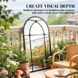 Outsunny Arched Mirror, Shatterproof Acrylic Windowpane Wall Mounted Mirror with Robust Metal Frame, 100 x 60 cm, Black