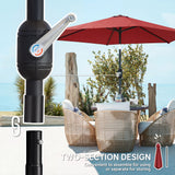 Outsunny 2.6 m Garden Parasol Umbrella with Aluminium Pole, Outdoor Patio Umbrella with Tilt and Crank, Vent, Wine Red