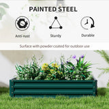 Outsunny Set of 2 Raised Beds for Garden, Galvanised Outdoor Planters for Herbs Vegetables, Use for Patio Balcony, Green