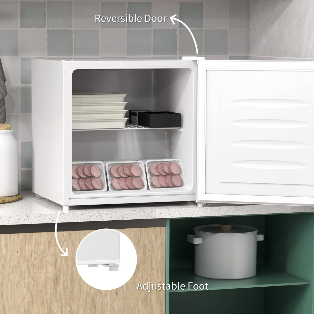 HOMCOM 35L Mini Freezer, -24 to -14 Temperature - White