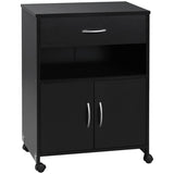 Vinsetto Printer Stand Mobile Printer Cabinet with Storage, Open Shelf, Drawer for Home Office, 60cm x 39cm x 80cm, Black