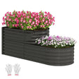 Outsunny Two-Tier Galvanised Steel Garden Planter - Dark Grey