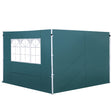 Outsunny 3 Meters Gazebo Replaceable Exchangeable Side Panel Wall Panels Walls With Window, Dark Green