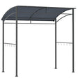 Outsunny 2.2 x 1.5 m BBQ Grill Gazebo Tent, Garden Grill with Metal Frame, Curved Canopy and 10 Hooks, Outdoor Sun Shade, Grey