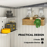 Outsunny 7 x 5ft Galvanised Metal Shed, with Sliding Door - Dark Grey