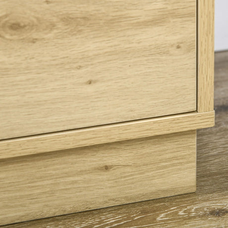 HOMCOM Chest of Four Rattan Weave Panel Drawers - Wood-Effect