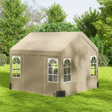 Outsunny 3 x 3 m Party Tent, Outdoor Canopy Tent Shelter with Removable Sidewalls, 4 Zipped Doors, for Parties, Wedding, Beige