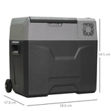 HOMCOM Car Refrigerator, Portable 12/24V 50 Litre Compressor Fridge Freezer, Electric Cooler Box for Camping, Travel, Picnic, Down to -20