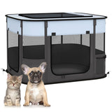 PawHut Foldable Dog Pen with Storage Bag for Indoor/Outdoor Use, Portable Pet playpen, with Ground Stakes - Grey