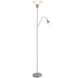 HOMCOM Modern Floor Lamp, Uplighter 2-Light Reading Lamp with Adjustable Heads, Tall Standing Lamp for Living Room, Bedroom, Office