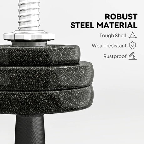 SPORTNOW 2-in-1 Adjustable Dumbbells Set, 30kg Weights Dumbbells Set with Non-Slip Grip for Strength Training, Weight Lifting, Bodybuilding, Home Gym Workout Equipment for Men & Women