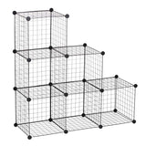 HOMCOM DIY 6 Cube Metal Wire Rack Interlocking Storage Cabinet Living Room Organiser Display Shelves Black