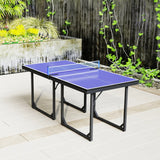 HOMCOM 6ft Table Tennis Table, Ping Pong Table with Net, Foldable and Portable Ping Pong Set for Indoor Outdoor Use, Easy Assemble, Midsize, Blue