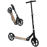 AIYAPLAY Foldable Kids Scooter with Adjustable Handlebar, 200mm Big Wheel, Rear Fender Brake, for Ages 6-12 Years, Black