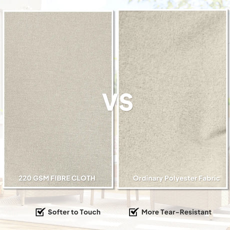 Outsunny Rattan Garden Chairs Set of 2, Outdoor Rattan Chairs with Cushions, Armrests and High Back, PE Wicker Garden Armchair with Steel Frame for Balcony, Porch, Beige