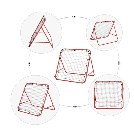 HOMCOM Rebounder Net, Practise Kickback Goal, for Teens, Adults Training - Red