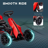 HOMCOM Kids Pedal Go Kart, with Adjustable Seat, EVA Wheels, Seat, Handbrake - Red