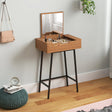 HOMCOM Vanity Desk with Flip-Up Mirror, Industrial Dressing Table with 16 Small Compartments for Bedroom, Natural Wood Effect
