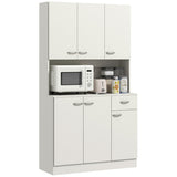 HOMCOM Freestanding Kitchen Pantry Storage Cabinet - White