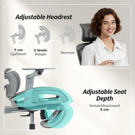 HOMCOM Ergonomic Office Chair, High Back Mesh Desk Chair, Grey