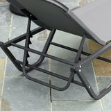 Outsunny Sun Lounger Relaxed Recliner with 5-Position Adjustable Backrest Aluminium Frame for Pool, Sun Bathing, Grey