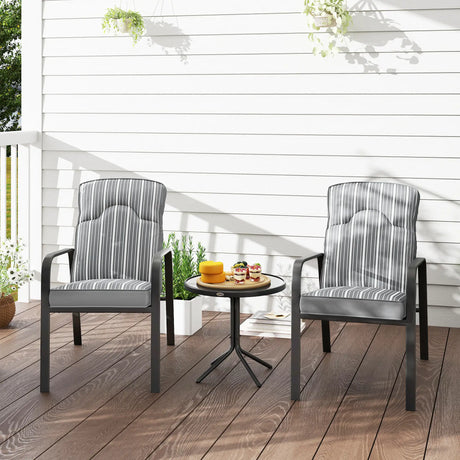 Outsunny Three-Piece Reclining Chair Set - Grey