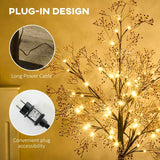 HOMCOM 4ft Artificial Gypsophila Blossom Tree Light with 72 Warm White LED Light, Baby Breath Flowers for Home Party Wedding, Indoor and Outdoor Use