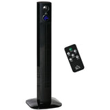 HOMCOM 38" Freestanding Tower Fan Cooling with Aroma Function, Oscillating, 12h Timer, LED Sensor Panel, Remote Controller, 3 Modes, for Bedroom, Black