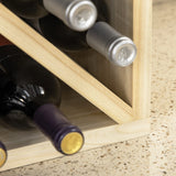 HOMCOM Set of 2 Wooden Wine Rack, X-Shaped Square Tabletop Storage Holder for 24 Bottle, Natural Wood