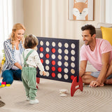 Giant 4-in-a-row Game Set Wooden Jumbo 4-to-Score Game-Blue