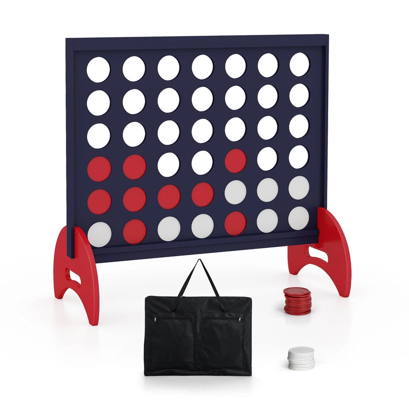 Giant 4-in-a-row Game Set Wooden Jumbo 4-to-Score Game-Blue