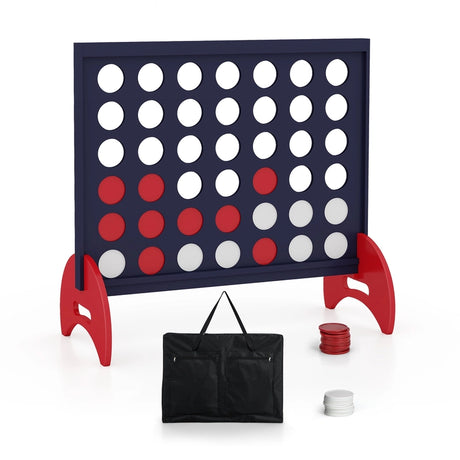 Giant 4-in-a-row Game Set Wooden Jumbo 4-to-Score Game-Blue