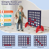 Giant 4-in-a-row Game Set Wooden Jumbo 4-to-Score Game-Blue