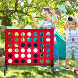 Giant 4-in-a-row Game Set Wooden Jumbo 4-to-Score Game-Red