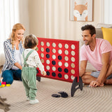 Giant 4-in-a-row Game Set Wooden Jumbo 4-to-Score Game-Red