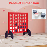 Giant 4-in-a-row Game Set Wooden Jumbo 4-to-Score Game-Red
