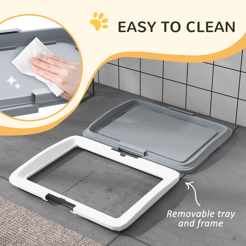 PawHut Dog Toilet Tray for Training Dogs, Dog Litter Tray for Indoor, Outdoor, 63 x 49 x 6cm