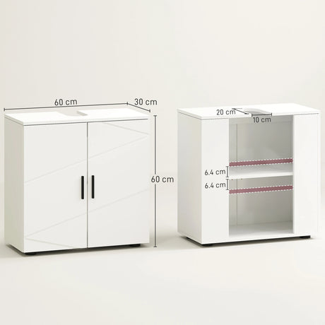 kleankin Under Sink Cabinet with Shelf - White