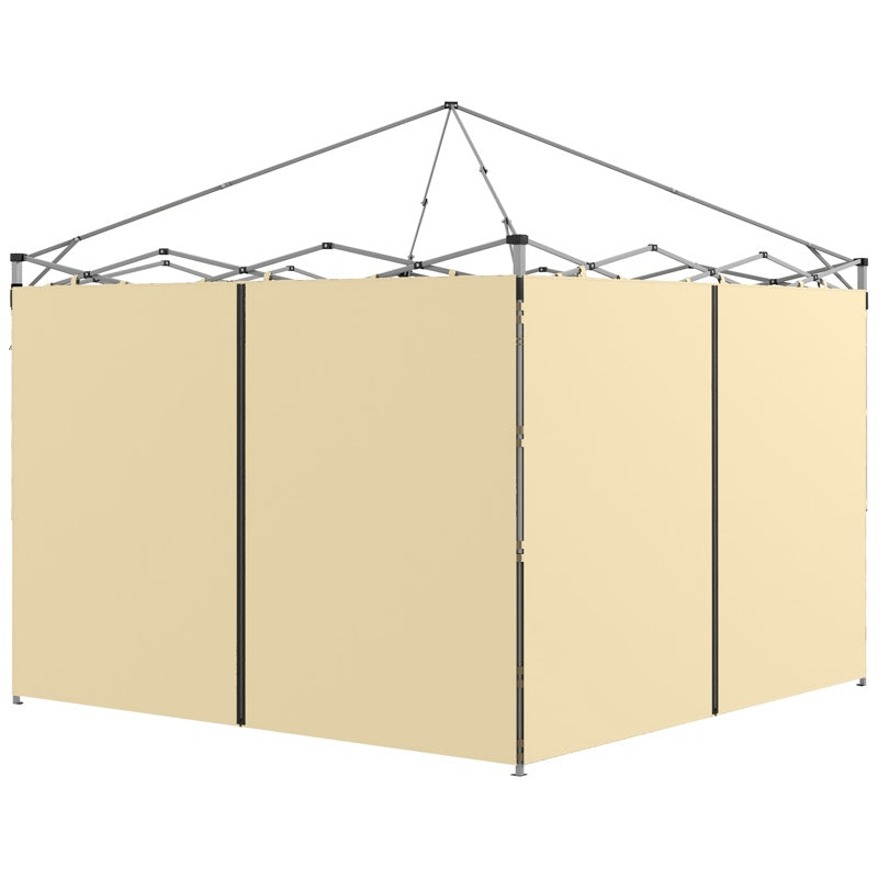 Outsunny Set of Two 3 x 3(m) Replacement Zipped Gazebo Walls - Beige