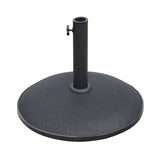 Outsunny 25kgs Round Parasol Base Concrete Umbrella Weight Stand Patio Outdoor Black Dia 49cm