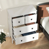 HOMCOM Modern Chest of Drawers, 4 Drawer Dresser Clothes Storage Organiser for Living Room, Hallway, Entryway, White